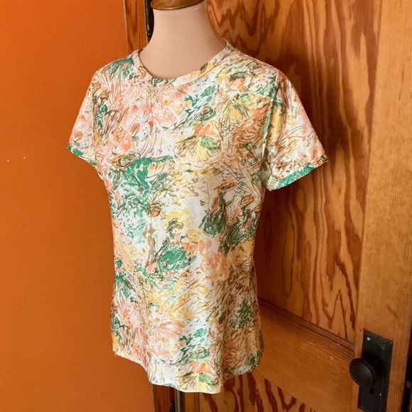 Vintage 70s op art polyester top - Picture 5 of 9